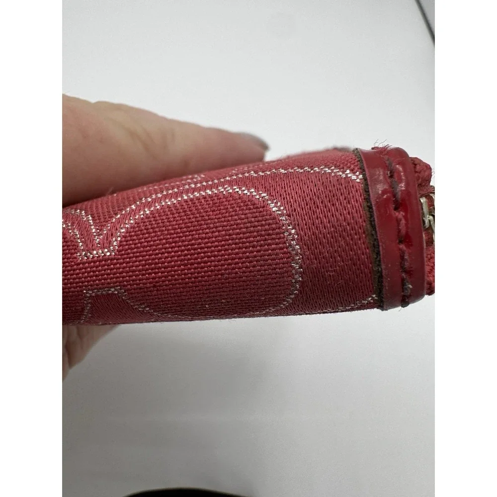 VTG COACH POPPY RED /SILVER GLITTER WALLET LONG ENVELOPE EUC PT2